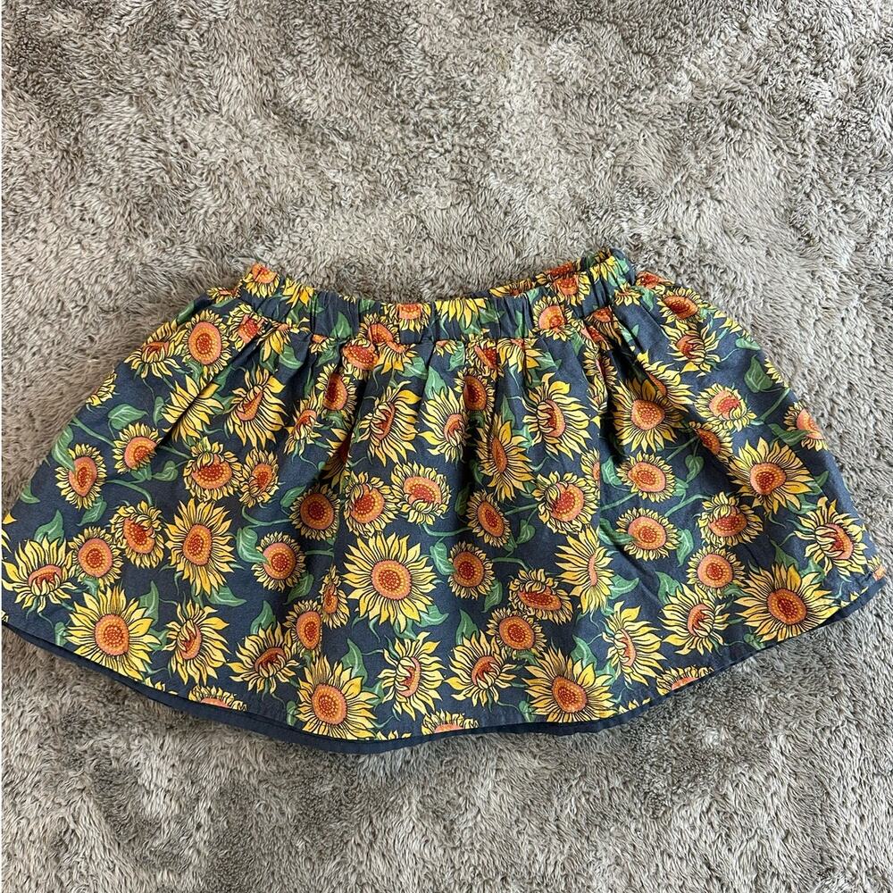Sunflower Floral Cotton Skirt Girls S Small 5 6 Isaac Mizrahi